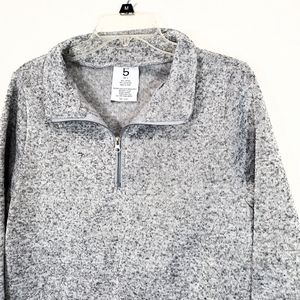 Style 5 Grey Knit 1/4 Zip Pullover Top Size L NWOT